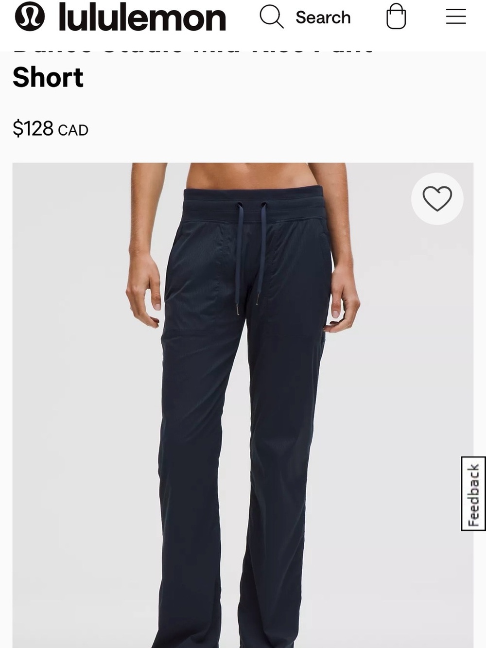 lululemon athletica Black Ribbed Waistband dance studio pant